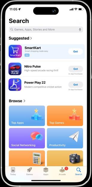 Apple Ads — Search tab placement